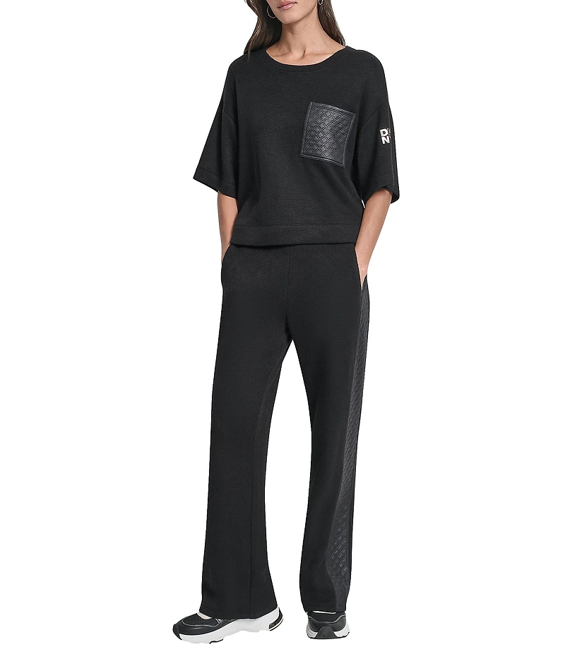 DKNY by Donna Karan Hacci Mare Crew Neck Short Sleeve Top