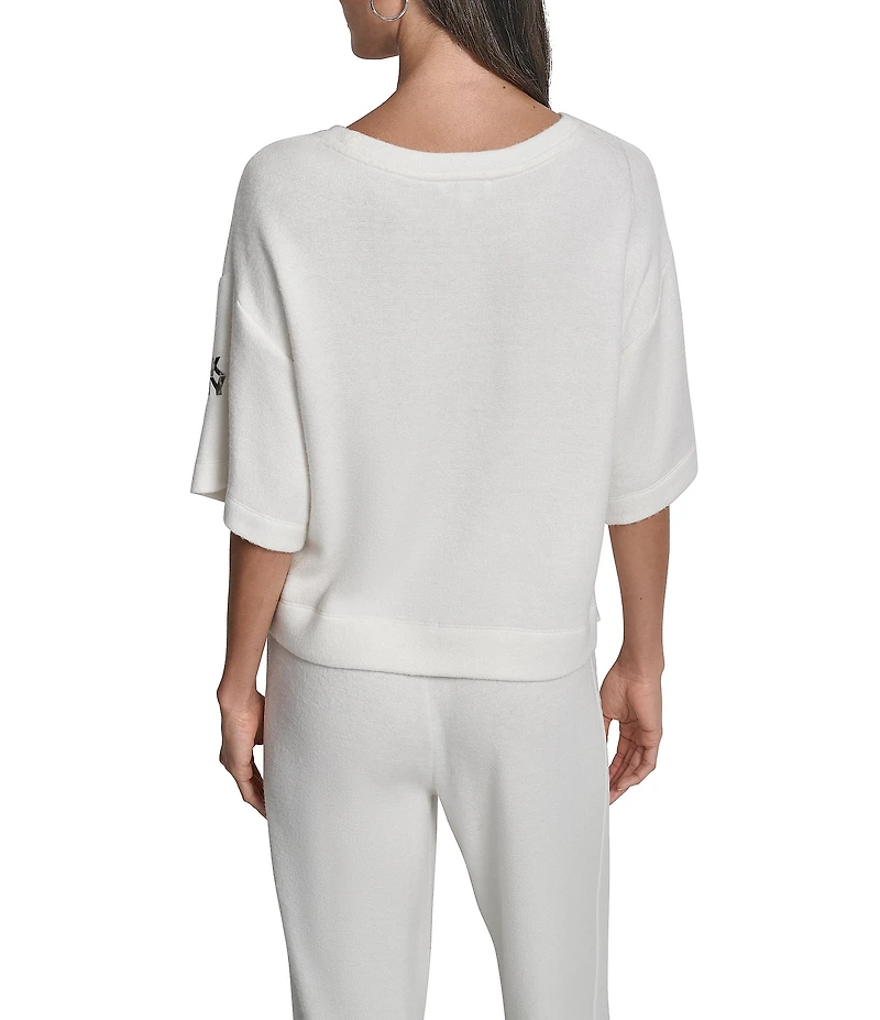 DKNY by Donna Karan Hacci Mare Crew Neck Short Sleeve Top