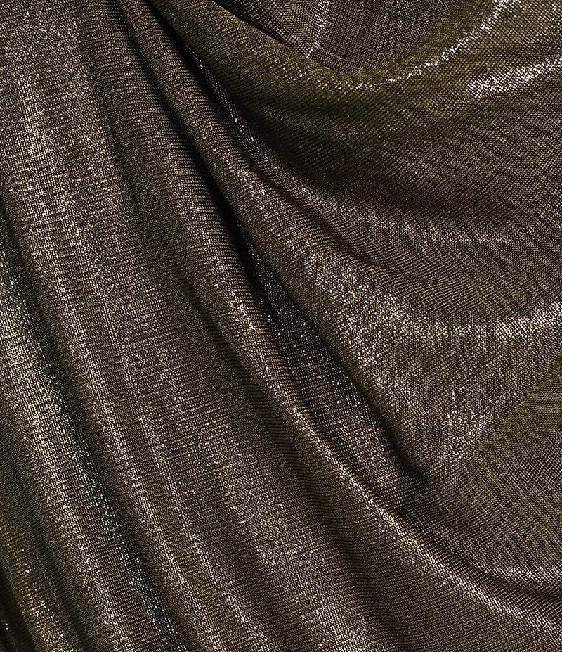 DKNY by Donna Karan Heather Foil Cowl Neck Long Sleeve Top