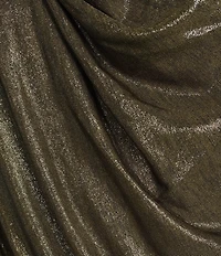 DKNY by Donna Karan Heather Foil Cowl Neck Long Sleeve Top