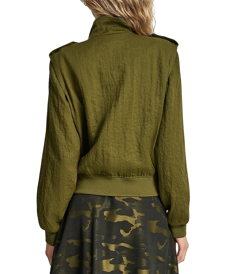 DKNY by Donna Karan Heavy Twill Long Sleeve Bomber Jacket