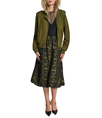 DKNY by Donna Karan Heavy Twill Long Sleeve Bomber Jacket