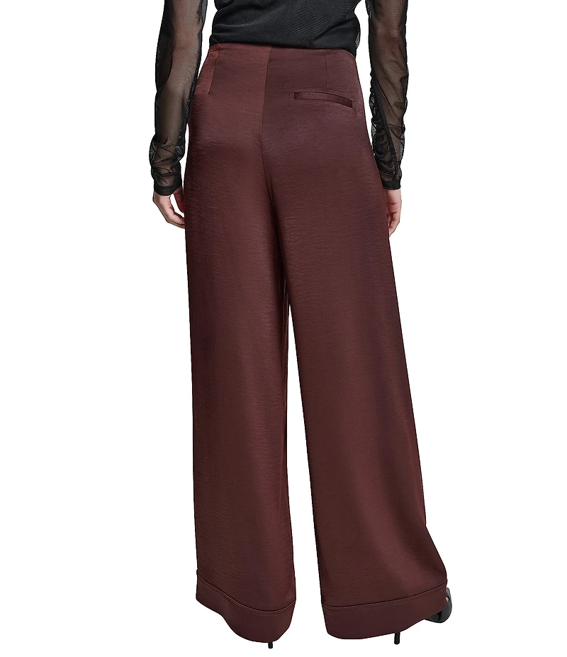 DKNY By Donna Karan High Rise Wide Leg Pocketed Pants