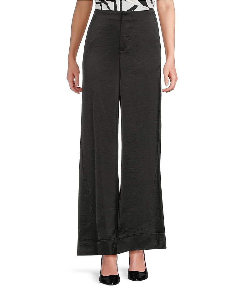 DKNY By Donna Karan High Rise Wide Leg Pocketed Pants