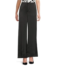 DKNY By Donna Karan High Rise Wide Leg Pocketed Pants