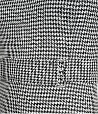 DKNY by Donna Karan Houndstooth Split V-Neck Sleeveless Square Ring Trim Sheath Dress