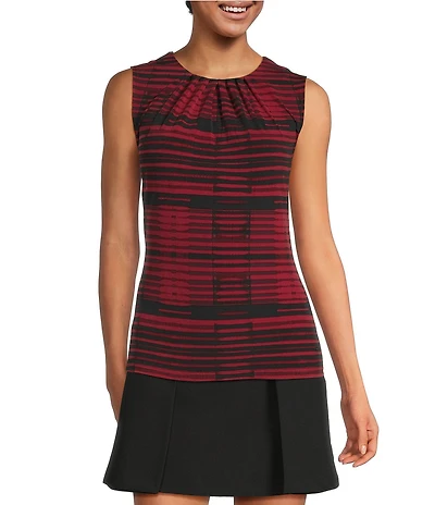 DKNY by Donna Karan Jersey Knit Ruched Scoop Neck Sleeveless Top