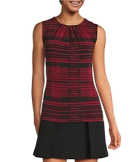 DKNY by Donna Karan Jersey Knit Ruched Scoop Neck Sleeveless Top