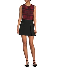 DKNY by Donna Karan Jersey Knit Ruched Scoop Neck Sleeveless Top