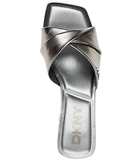 DKNY by Donna Karan Jolaine Twist Metallic Dress Slide Sandals