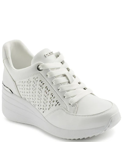 DKNY by Donna Karan Kalinda Stones Rhinestone Wedge Sneakers