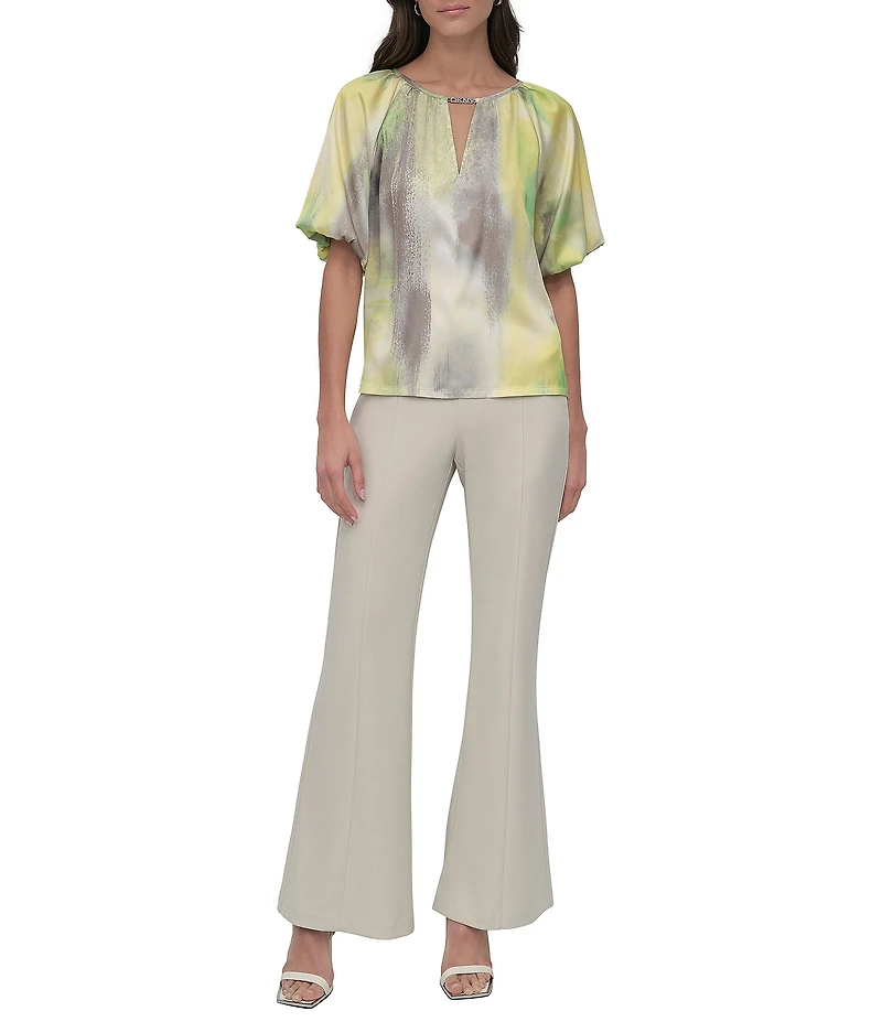 DKNY by Donna Karan Keyhole Puff Sleeve Top