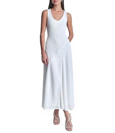 DKNY by Donna Karan Knit Scoop Neck Sleeveless A-Line Maxi Dress
