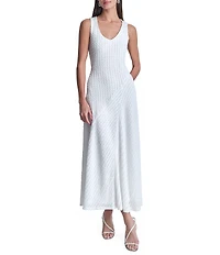 DKNY by Donna Karan Knit Scoop Neck Sleeveless A-Line Maxi Dress