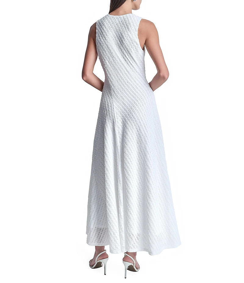 DKNY by Donna Karan Knit Scoop Neck Sleeveless A-Line Maxi Dress