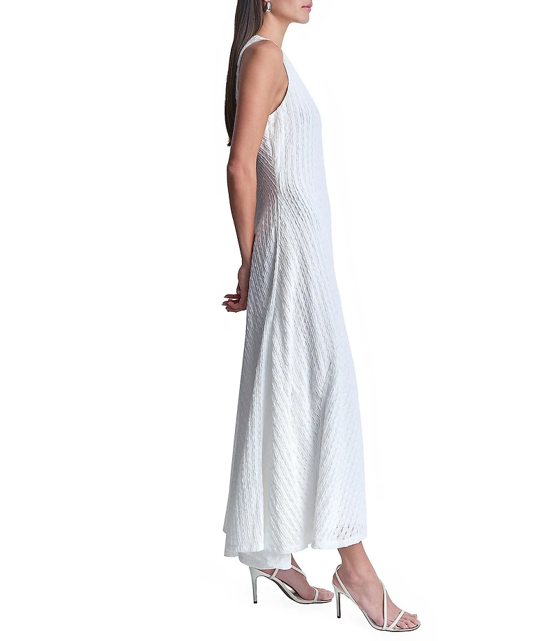 DKNY by Donna Karan Knit Scoop Neck Sleeveless A-Line Maxi Dress