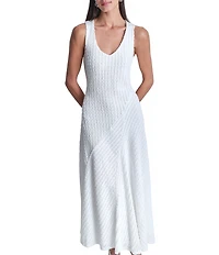 DKNY by Donna Karan Knit Scoop Neck Sleeveless A-Line Maxi Dress