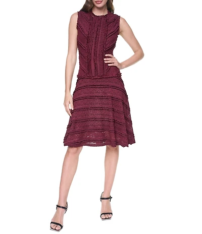 DKNY By Donna Karan Lace Sleeveless Jewel Neck Fit and Flare Dress