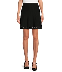 DKNY by Donna Karan Logo Grommet Skirt