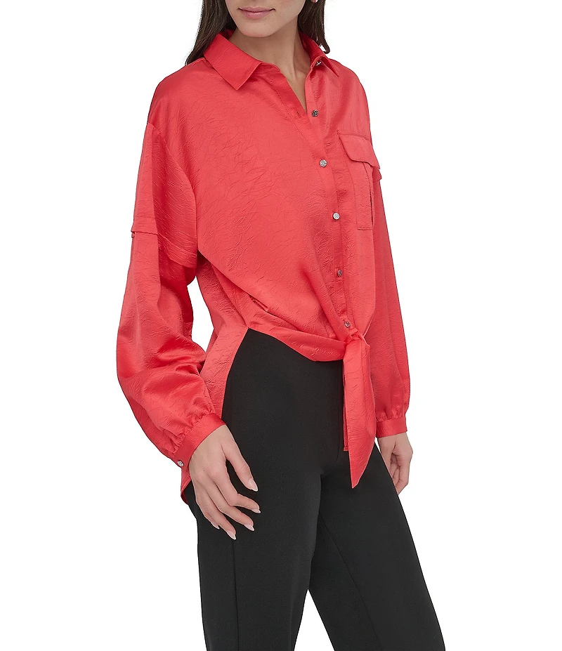 DKNY by Donna Karan Long Sleeve Button Front Shirt