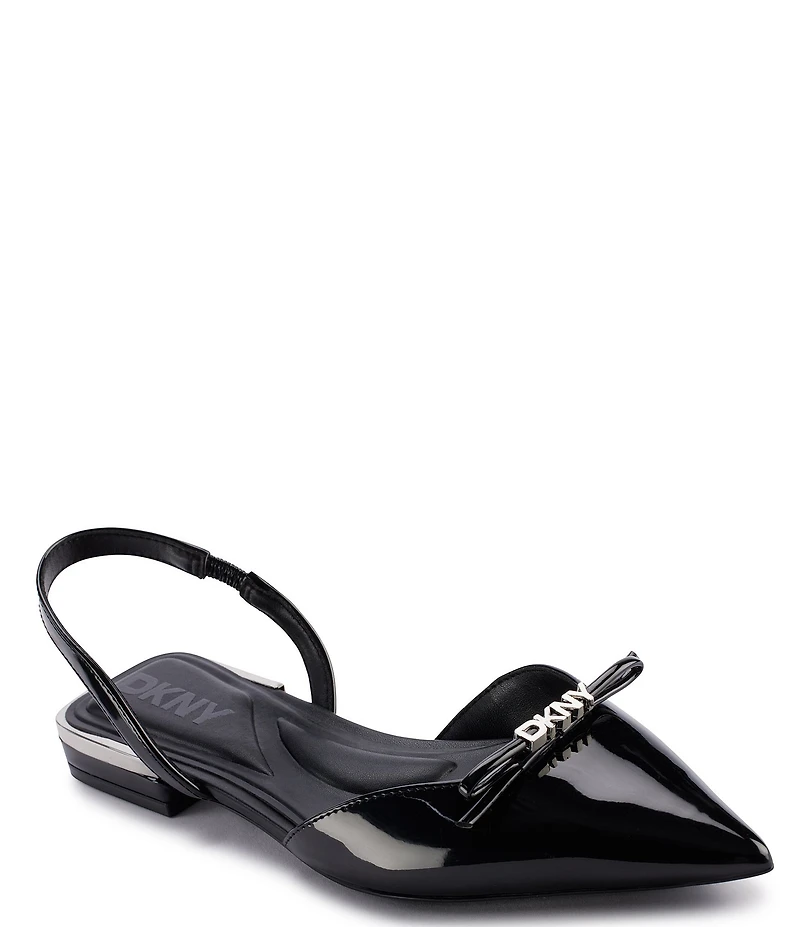 DKNY by Donna Karan Mahaska Patent Slingback Dress Flats