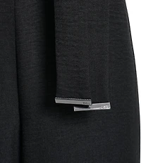 DKNY by Donna Karan Melange Washer Surplice Neck Short Flutter Sleeve Cropped Wide Leg Jumpsuit