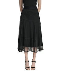 DKNY by Donna Karan Mesh Midi Length Layered Skirt