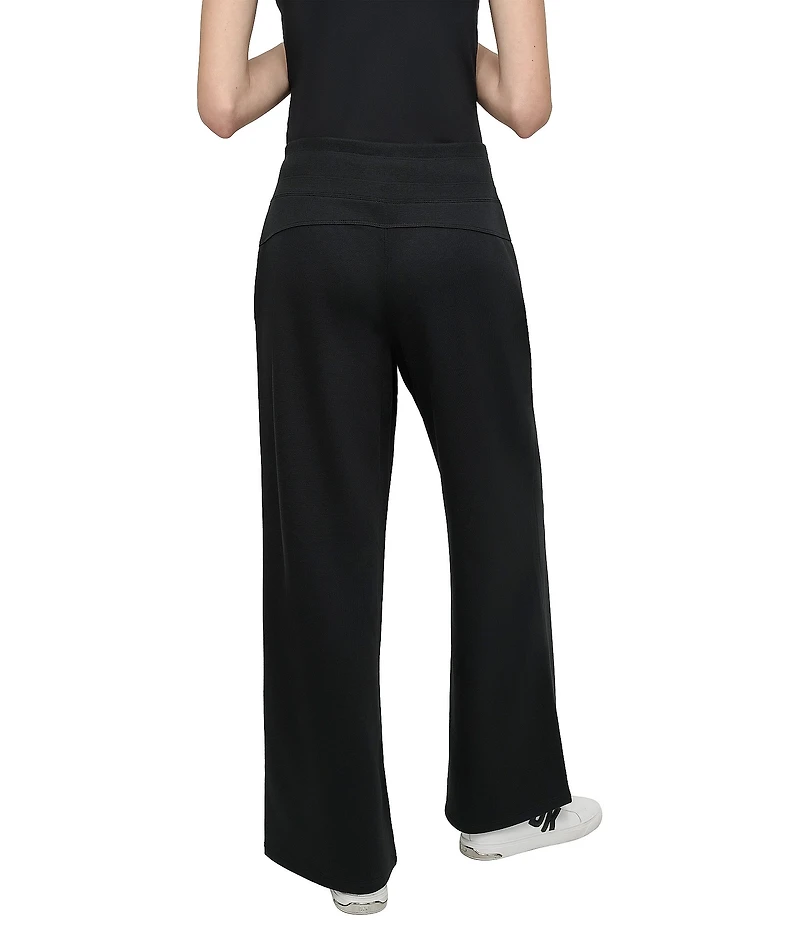 DKNY by Donna Karan Metallic Bubble Logo Wide Leg Pull-On Pants