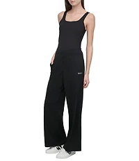 DKNY by Donna Karan Metallic Bubble Logo Wide Leg Pull-On Pants