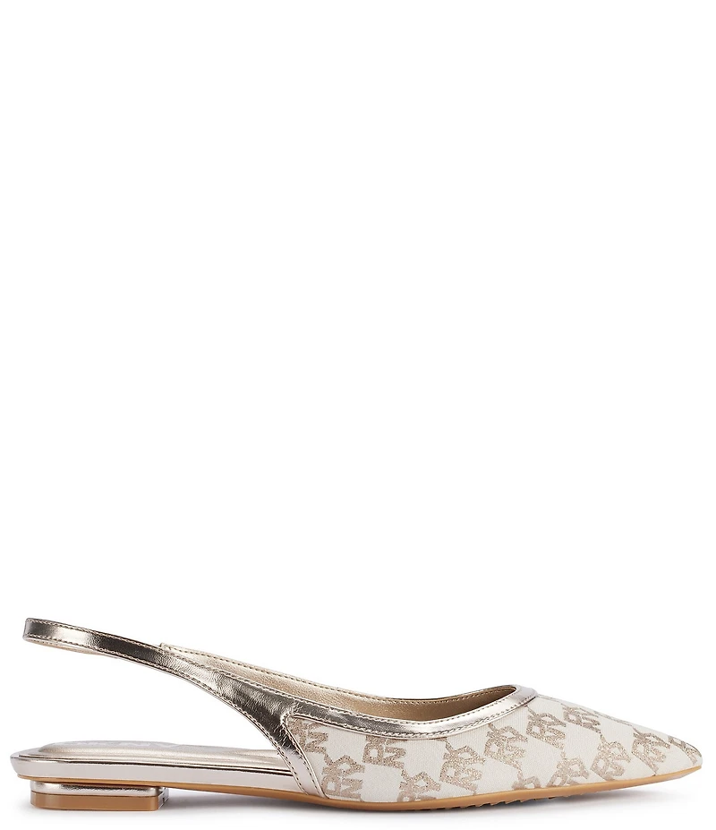 DKNY by Donna Karan Millbury Logo Jacquard Slingback Flats