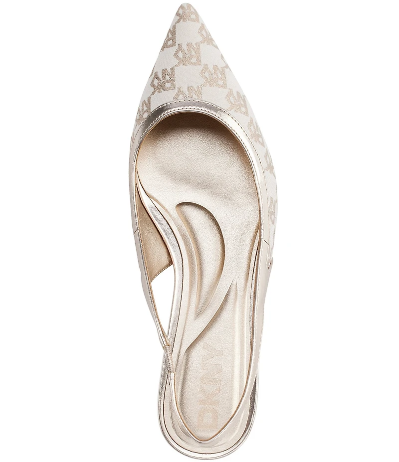 DKNY by Donna Karan Millbury Logo Jacquard Slingback Flats