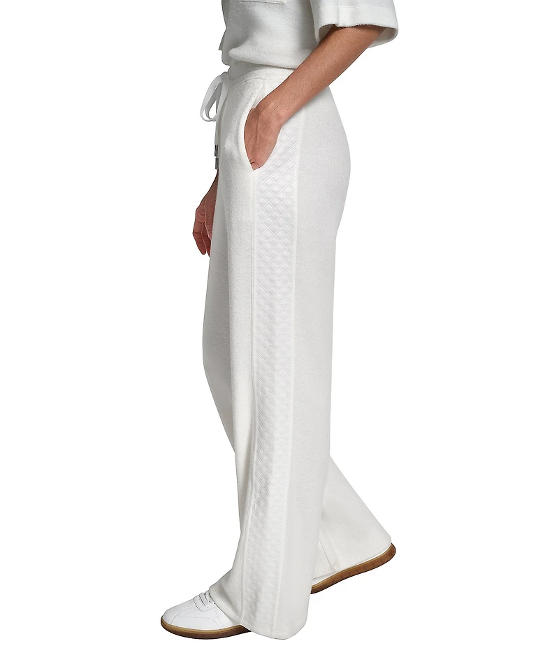 DKNY by Donna Karan Coordinating Mixed Media Hacci Mare Wide Leg Pants