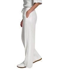 DKNY by Donna Karan Coordinating Mixed Media Hacci Mare Wide Leg Pants