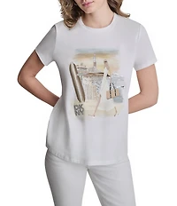 DKNY by Donna Karan Montauk Graphic Crew Neck Short Sleeve Tee