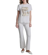 DKNY by Donna Karan Montauk Graphic Crew Neck Short Sleeve Tee