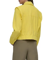 DKNY by Donna Karan Notch Collar Crop Trench Jacket