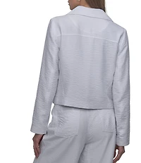 DKNY by Donna Karan Notch Lapel Crinkle Moto Jacket