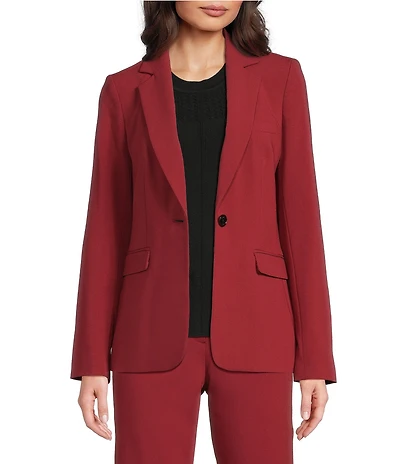 DKNY by Donna Karan Notch Lapel Long Sleeve One-Button Jacket