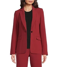 DKNY by Donna Karan Notch Lapel Long Sleeve One-Button Jacket