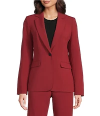 DKNY by Donna Karan Notch Lapel Long Sleeve One-Button Jacket