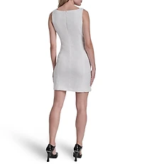 DKNY By Donna Karan Penny Hopsack Sleeveless Square Neck Sheath Dress