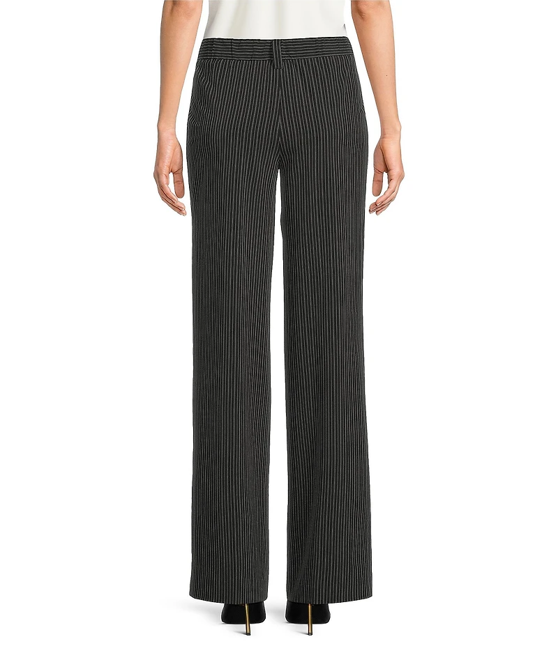 DKNY by Donna Karan Pinstripe Pleated Commuter Wide Leg Coordinating Trousers
