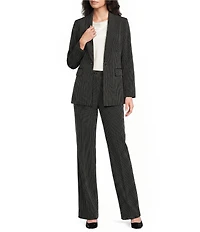 DKNY by Donna Karan Pinstripe Pleated Commuter Wide Leg Coordinating Trousers