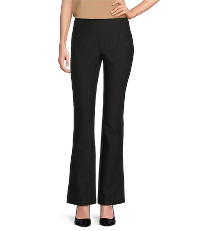 DKNY by Donna Karan Pinstripe Ponte Flat Front Pull-On Pants