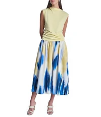 DKNY by Donna Karan Pique Crew Neck Sleeveless Side Ruch Top