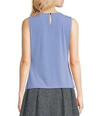DKNY by Donna Karan Pleated Crew Neck Sleeveless Top