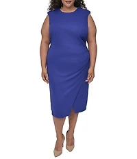 DKNY by Donna Karan Plus Size Cap Sleeve Side Ruched Sheath Dress
