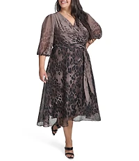 DKNY by Donna Karan Plus Size Leopard Print Midi