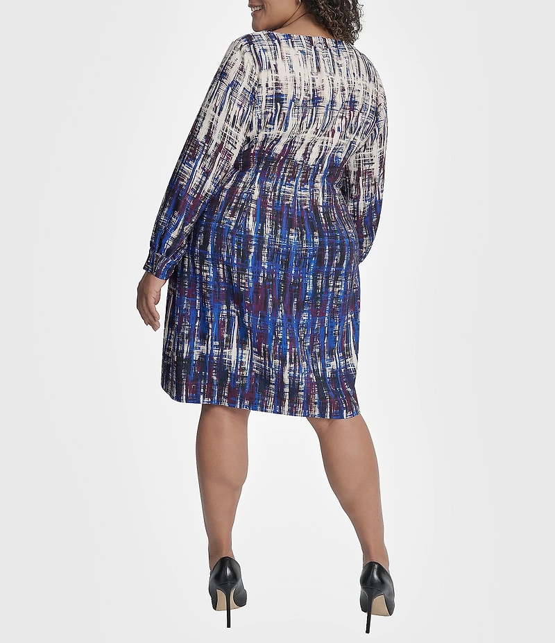 DKNY by Donna Karan Plus Size Long Sleeve Sheath Dress