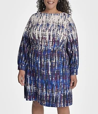 DKNY by Donna Karan Plus Size Long Sleeve Sheath Dress